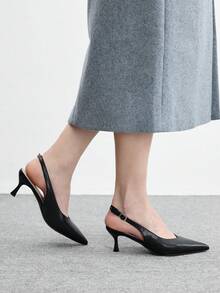 CUCCOO BIZCHIC 女士休闲简约通勤黑色尖头高跟鞋 - 黑色 - 查看 3