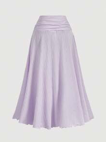 SHEIN MOD 2pcs/Set Women Jacquard Halter Top And Skirt - Lilac Purple - View 7