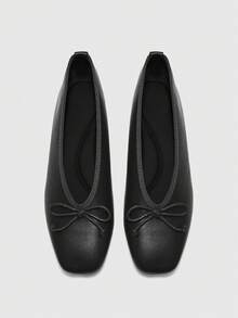 CUCCOO BIZCHIC Giày bệt nữ họa tiết nơ trang trí thường ngày đa năng - màu đen - Xem 2