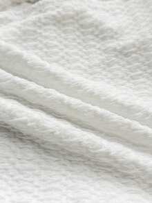 Teen Girls Dresses Vacation Mini Dress With Elastic Ruched Bust, Tie Neck, Bowknot, And Tiered Ruched, Can Wear Inner Or Outer,Summer Dresses ,Solid White Dress - White - View 6