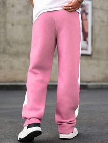 Manfinity Hypemode Quần nỉ nam cạp rút họa tiết chắp vá màu tương phản thường ngày Quần nỉ nam màu hồng Quần nỉ tập gym màu hồng Quần nỉ màu hồng Quần nỉ dạo phố - Nhiều màu - Xem 2