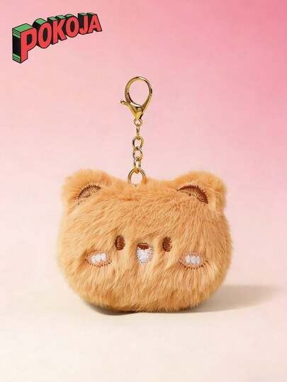 POKOJA LAND - BESTSELLERS 1 st plyschdjur nyckelring söt katthuvudformad nyckelring liten hänge för väskor kvinnor flickor presenter kawaii väsktillbehör dekorativa hängen presenter för kvinnor