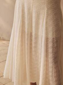 MOTF PREMIUM ĐẦM DÀI TAY DÀI CỔ CAO, DÁNG XÒE CHO NỮ - Màu be - Xem 2