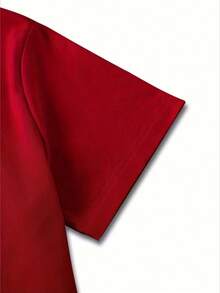 Camiseta para mujer de 100% algodón, suave y cómoda de manga corta y cuello redondo con estampado de simulación de perlas y brillos tipo diamantes en forma de corazón ideal para festividades de Febrero, mes del amor y el amigo Primavera Verano Playera holgada Regalos ideal - Rojo - Ver 3