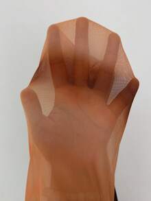 Rafferiza Elegant Tie-Dye Pleated Mesh Asymmetric Collar Pleated Fitted Dress, Women's Autumn Apparel - Multicolor - View 4