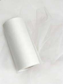 1 buc 15 cm * 2200 cm alb balet tutu tul rolă pentru nuntă DIY, petrecere și fustă de masă decorare, Ziua Îndrăgostiților petrecere decorare, ziua de naștere decorare - alb - Vizualizare 1