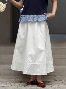 DAZY Tween Girls Solid Color Skirt - White - View 7