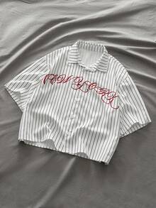 AXEPEAK Áo sơ mi nam tay ngắn kẻ sọc cài cúc phía trước, kiểu dáng thường ngày, đa năng cho mùa hè. - trắng - Xem 7