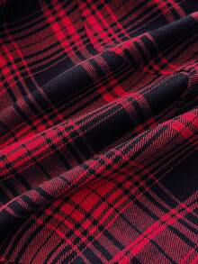 EgrlEra 女士夏季时尚格子褶皱胸部不对称下摆吊带连衣裙 - 彩色 - 查看 5