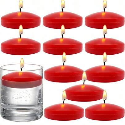 12PCS Floating Candles Long Burn Time Premium Wax For Cylinder Vases Centerpieces Wedding Decorations Pool Party Holiday Table Decor Elegant Home
