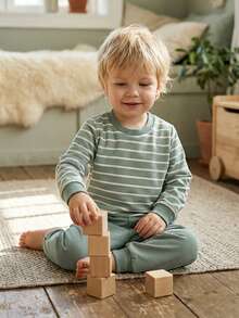 Vintaside Kids Ensemble sweat-shirt imprimé rayé pour bébés garçons, style décontracté