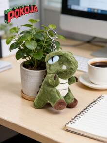 POKOJA LAND - BESTSELLERS 1个毛绒绿色恐龙钥匙扣，填充动物玩具，背包挂件，钥匙圈，男孩女孩礼物，生日、情人节、圣诞节，春夏皆宜 - 彩色 - 查看 6