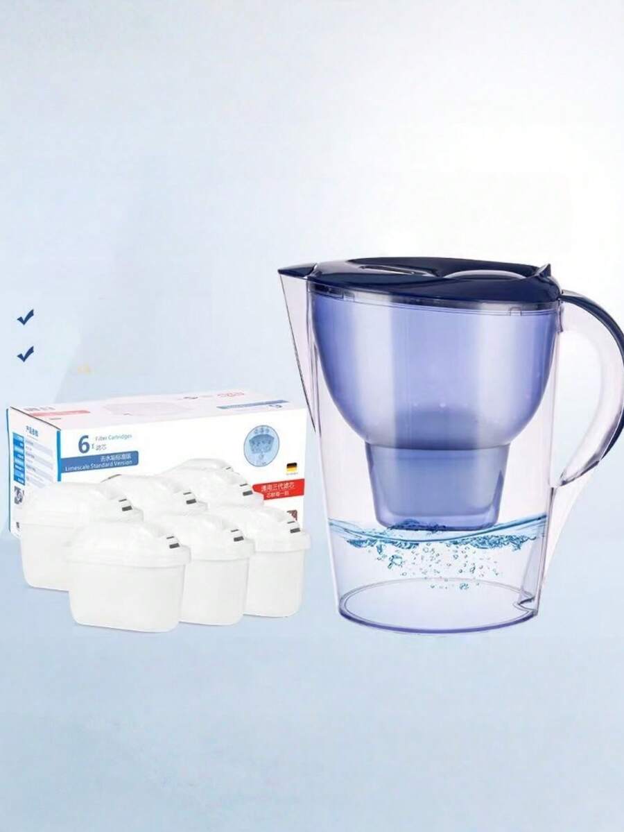2.5升净水壶，6杯大容量 | 去除氯、重金属和杂质 | 适用于家庭、厨房、旅行和露营 | 包含1个净水壶和1个滤芯（另售6个替换滤芯） | 改善自来水的口感和纯净度 - 彩色 - 查看 1