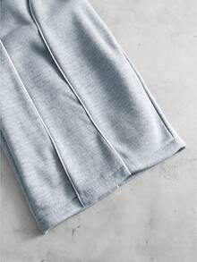 PAVTROS 男士前系带口袋简约运动裤，休闲日常穿着 - 淺灰色 - 查看 4