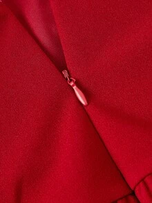 SHEIN MOD Váy hai dây đơn giản, màu trơn, cỡ lớn, phong cách thường ngày - Đỏ - Xem 5
