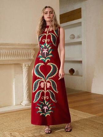 MOTF PREMIUM ROCHIE DE VACANȚĂ CU BRODERIE FLORALĂ PENTRU DAMĂ