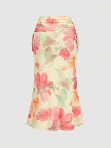 SHEIN MOD 大码女式印花上衣和半裙套装 - 彩色 - 查看 8