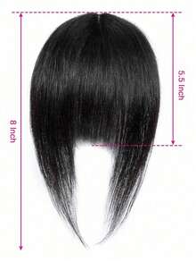 French Bangs Human Hair Air Bangs With Sideburns Brown Color Bangs Clip In Hair Extensions Beginner Friendly - Natural Black - View 2