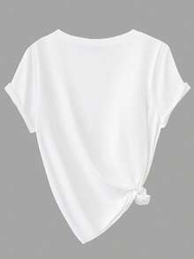 SHEIN CURVE+ Bộ 4 áo thun ngắn tay dáng rộng cơ bản dành cho nữ cỡ lớn. - Nhiều màu - Xem 8