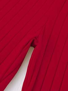 Tween Girls Contrast Trim T-Shirt & Flare Pants Set - Red - View 5