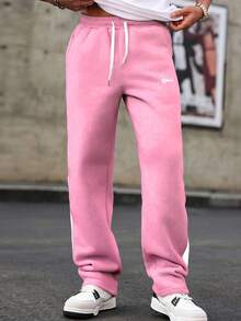 Manfinity Hypemode Quần nỉ nam cạp rút họa tiết chắp vá màu tương phản thường ngày Quần nỉ nam màu hồng Quần nỉ tập gym màu hồng Quần nỉ màu hồng Quần nỉ dạo phố - Nhiều màu - Xem 4