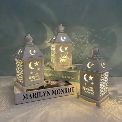 Cirelle Ramadan Star & Moon Light - Eid Mubarak LED Metal Ornament, Ready-To-Hang Home Decoration & Islamic Holiday Gift