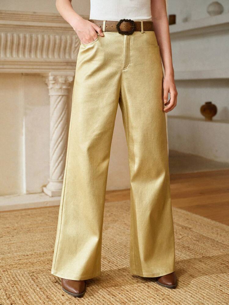 LOOSE FIT FOIL POCKET PANTS