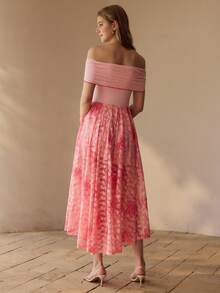 MOTF PREMIUM ĐẦM NỮ LƯỚI TRẦN VAI - Hồng - Xem 3