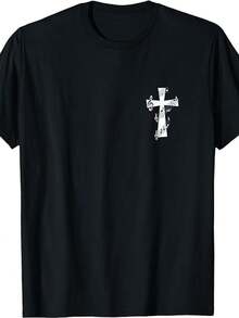 Nueva camiseta de manga corta para hombre, camiseta de cuello redondo de alta calidad, camiseta holgada, casual y versátil con estampado. Adecuada para usar en vacaciones, paseos, viajes, y como prenda interior diaria para el trabajo, los estudios, estudiantes, jóvenes y parejas. - Negro - Ver 2