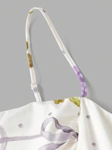 SHEIN MOD 女士印花褶皱优雅中长吊带裙 - 彩色 - 查看 6