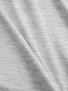 EMERY ROSE Plus Size Women Letter & Branch Print Raglan Short Sleeve T-Shirt And Shorts Casual Set - Grey - View 7