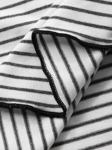 DAZY Young Girls Striped Print Nightgown Spring Summer - Grey - View 7