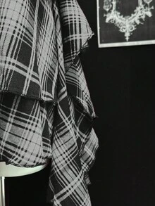 EgrlEra Đầm ngắn kiểu Gothic gợi cảm dành cho nữ, thiết kế bất đối xứng, xếp nếp, hở lưng, cổ yếm, có khoen cài, thích hợp cho mùa hè. - Nhiều màu - Xem 3