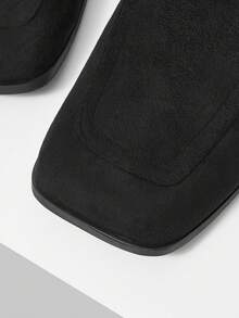 Mnmlis 女士休闲百搭通勤简约平底乐福鞋 - 黑色 - 查看 6