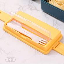 Microwave Heating Special Lunch Box, Double-Layer Bento Box, Office Worker Lunch Box, Plastic Lunch Box, Separated Sealed Lunch Box - Multicolor - View 10