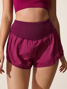 Core Rhythm Damskie spodenki sportowe, fitness, bieganie, spodenki z wysokim stanem, spodenki do ćwiczeń, spodenki damskie, odzież sportowa, spodenki do ćwiczeń, spodenki sportowe, spodenki do jogi, spodenki sportowe, odzież sportowa, spodenki do ćwiczeń, spodenki sportowe damskie - Czerwony fiolet - Zobacz 3