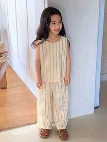 DAZY Young Girls Striped Print Camisole & Pants Set