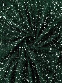 GlowEve CURVE 大码金属银箔圆领长袖时尚上衣 - 墨綠色 - 查看 6