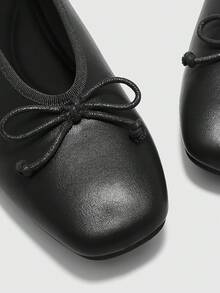 CUCCOO BIZCHIC Giày bệt nữ họa tiết nơ trang trí thường ngày đa năng - màu đen - Xem 6