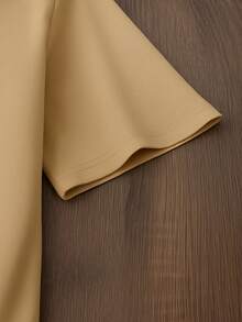 Camiseta para mujer de 100% algodón, suave y cómoda de manga corta y cuello redondo con estampado de corazones con diferentes texturas Día de San Valentín Festividades Día del amor y amigo 14 Febrero - Kaki - Ver 4