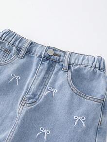Tween Girl' Denim Print Washed Casual Denim Skirt Summer Holiday