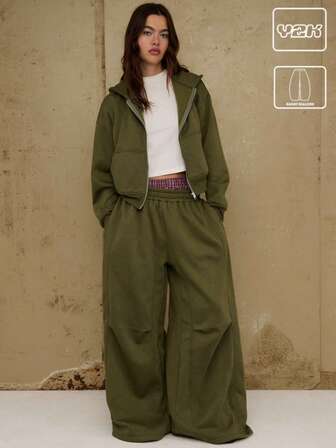 COUREZ Low Rise Baggy Balloon Joggers/ Y2K Fall Winter Outfits For Women Street Streetwear Baggy Oversized 2 Piece Sets For Women Going Out Party Outfits New Years