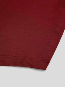Sweetra Asymmetric Hem Ruched Long Sleeve T-Shirt With Bow Shoulder Strap Decor - Burgundy - View 6