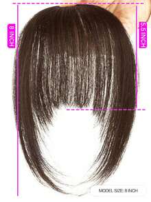 Human Hair Air Bangs With Sideburns Dark Brown Color Bangs Clip In Hair Extensions Beginner Friendly