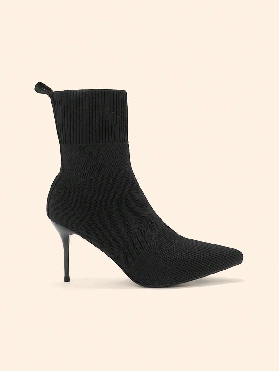 CUCCOO BASICS 女士尖头时尚休闲细高跟踝靴 - 黑色 - 查看 1
