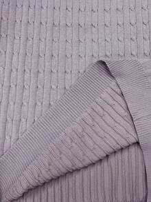 Manfinity Homme 男士纯色简约休闲圆领短袖针织上衣 - 淺灰紫 - 查看 7