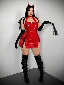 Whyspr 性感迷人的情人节角色扮演透视紧身红色连衣裙 - 紅色 - 查看 8