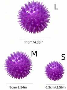 1PC Random Color Squeaky Dog Chew Ball Rubber Teeth Cleaning Toy Interactive Playtime Pet Training Fun Game Outdoor Indoor Puppy Toy Gift - Purple - View 3