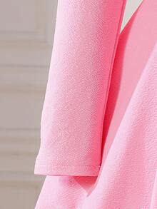 Elladie kids 圣诞时尚可爱法式3D立体花卉罗纹长袖公主裙 - 粉色 - 查看 8