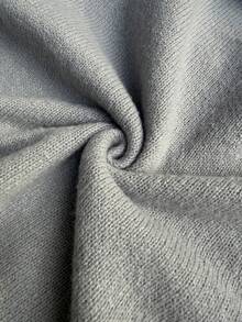 SHEIN EZwear Plus Size Women Solid Color Raglan Sleeve V-Neck Sweater And Knitted Pants Casual Suit - Grey - View 6